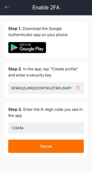 enable 2fa