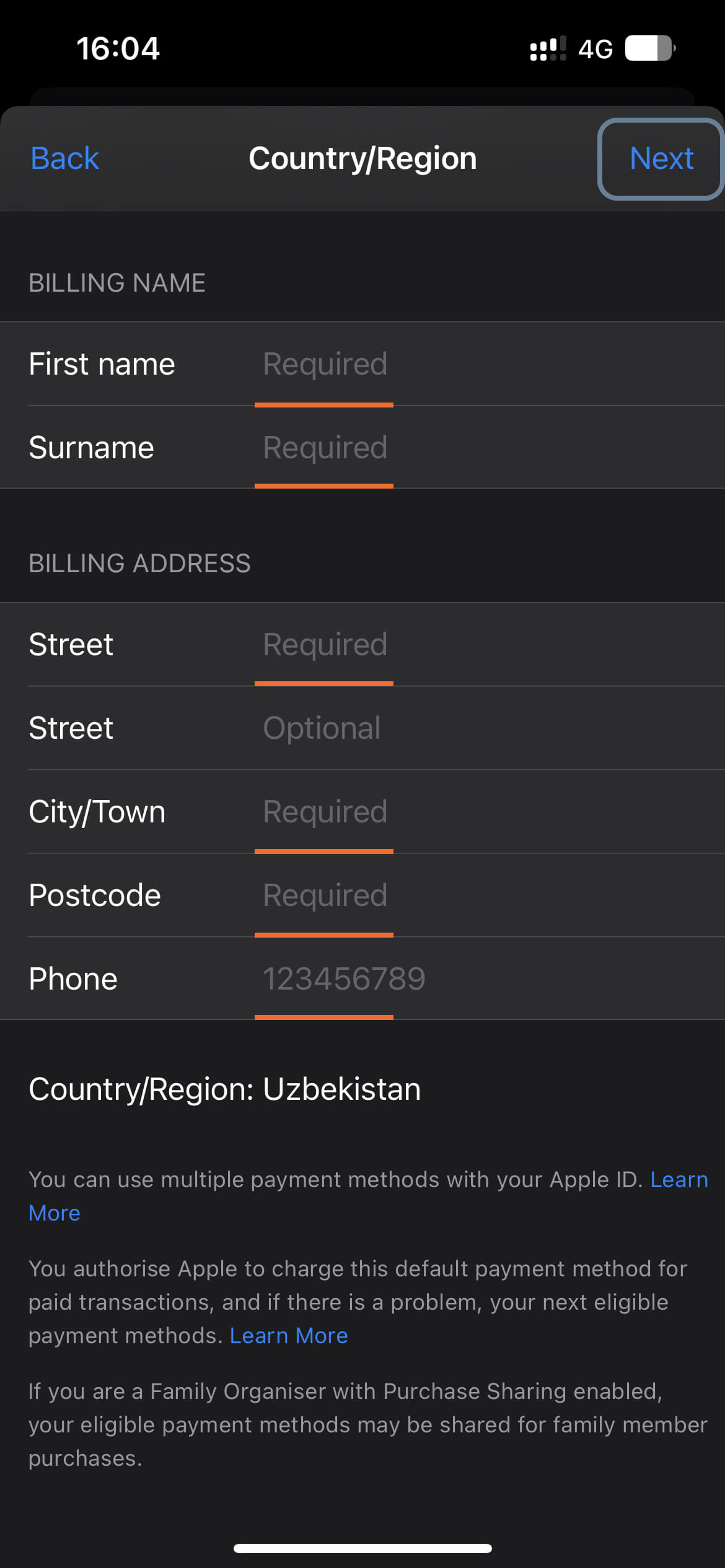 country and region