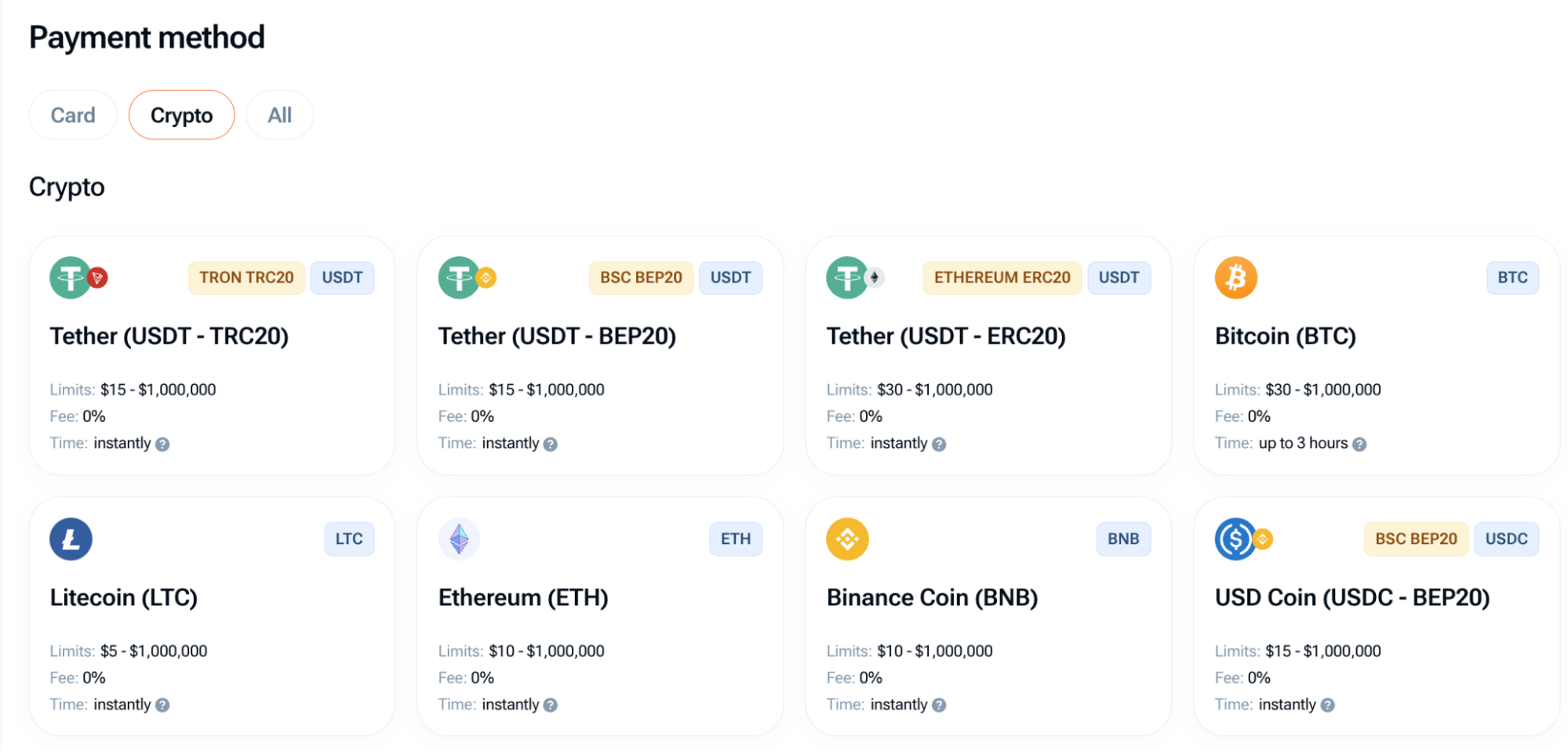 choose a payment method en